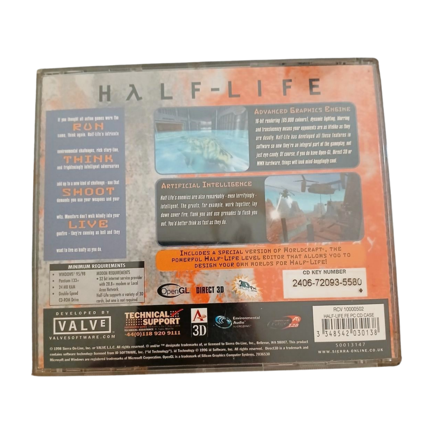 Retro Vintage Half Life PC CD Game
