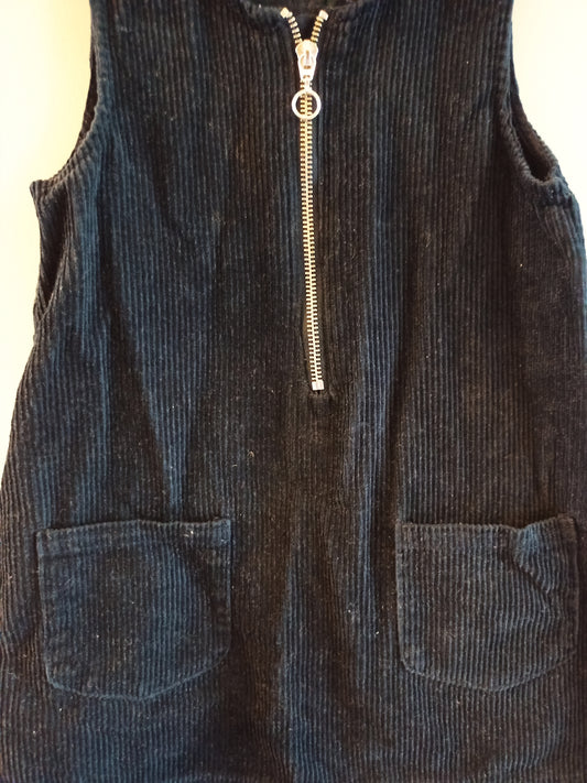 Dunnes Black Corduroy Pinafore Dress Age 6