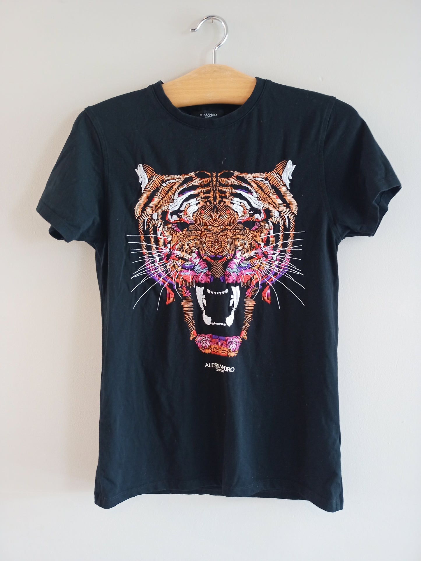 Alessandro Zavetti Black Tiger T-Shirt Size XS