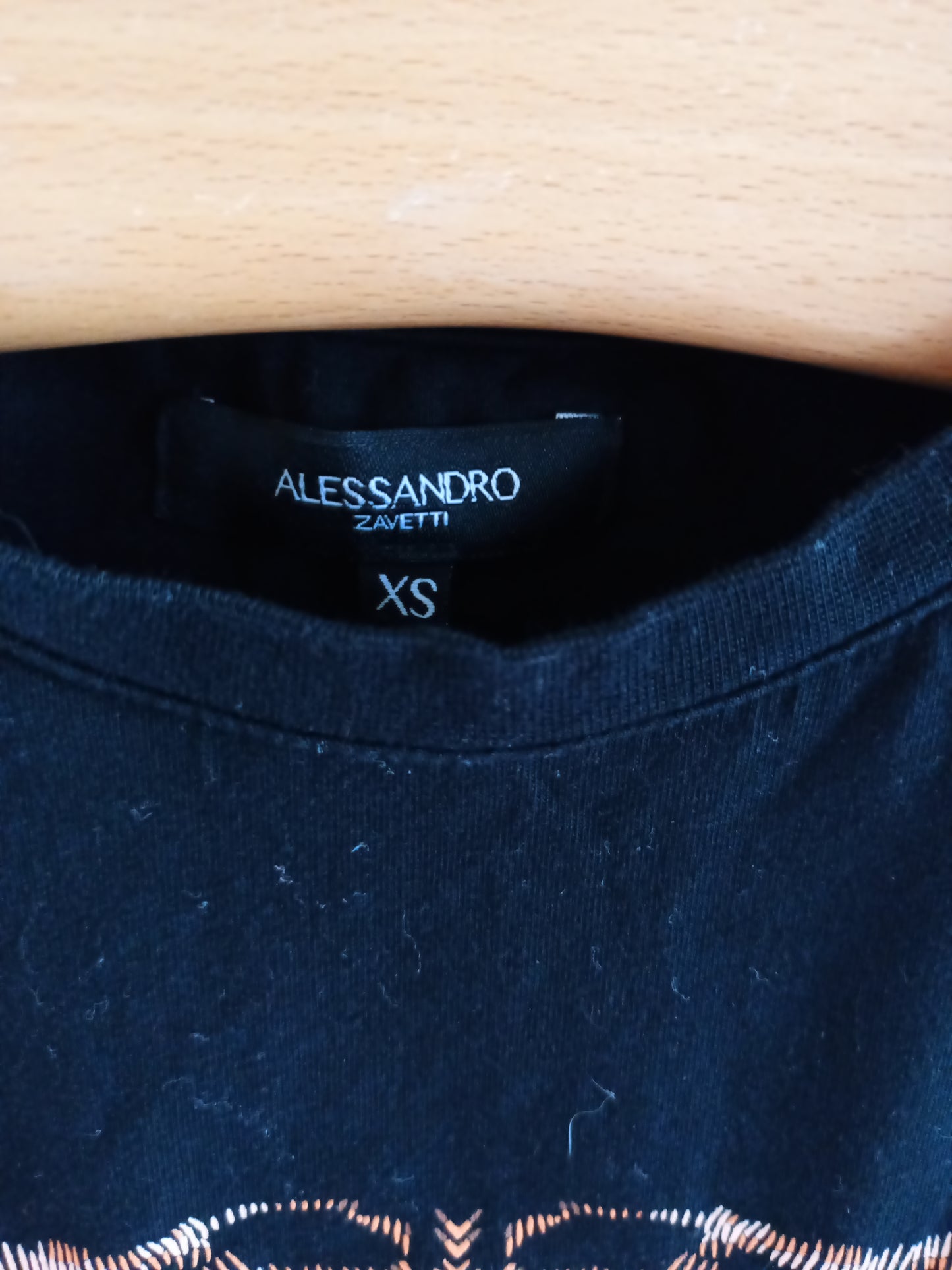 Alessandro Zavetti Black Tiger T-Shirt Size XS