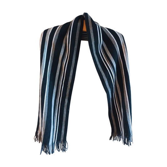 Grey and Black Striped Scarf