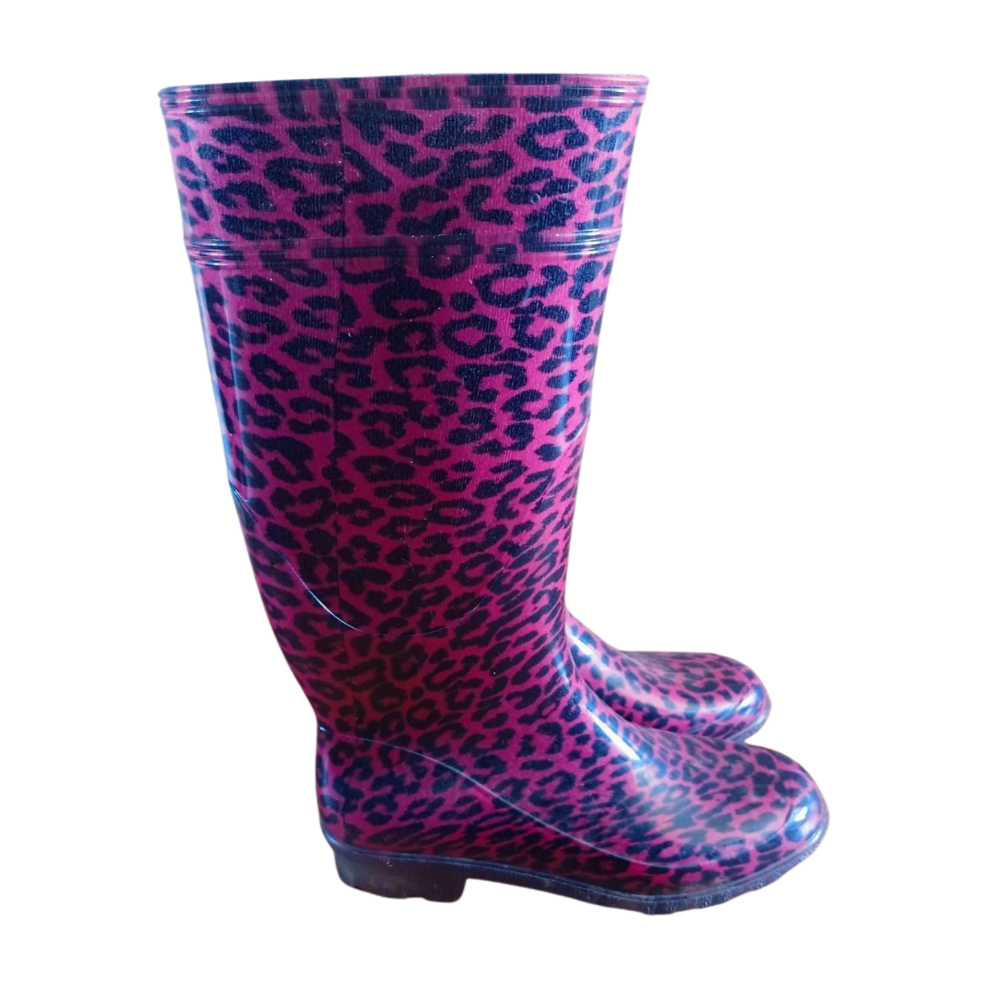 G&G Pink Leopard Print Wellington Boots Size 4