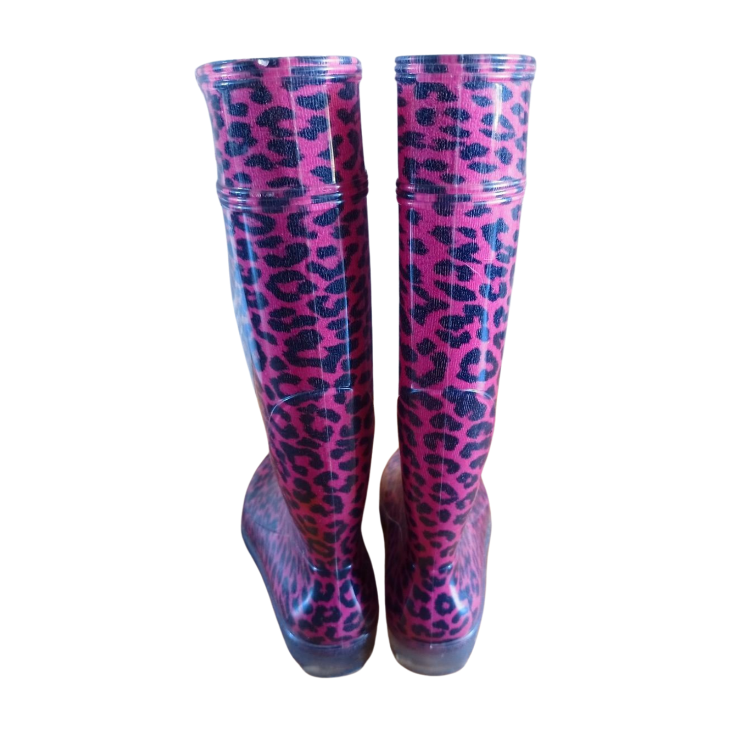 G&G Pink Leopard Print Wellington Boots Size 4