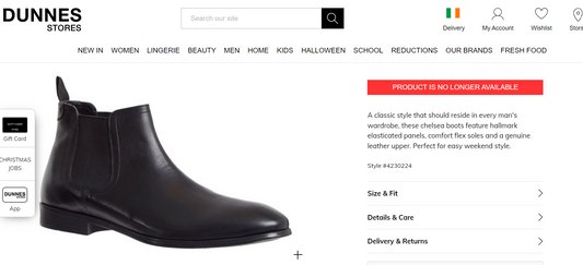 Dunnes Leather Chelsea Boots Black Size 41