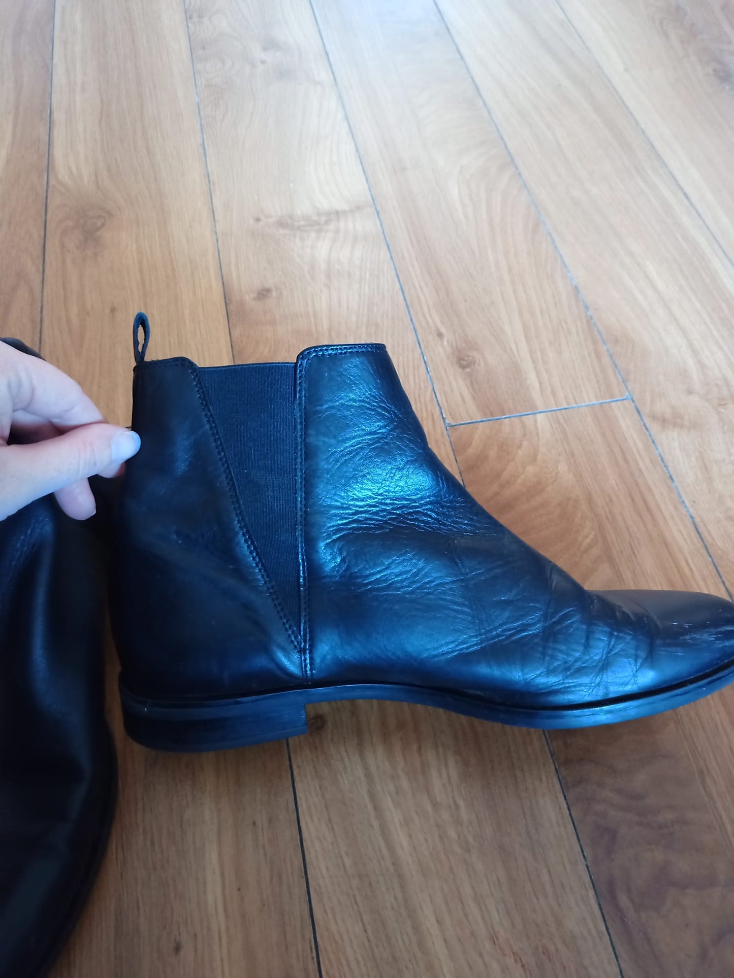 Dunnes Leather Chelsea Boots Black Size 41
