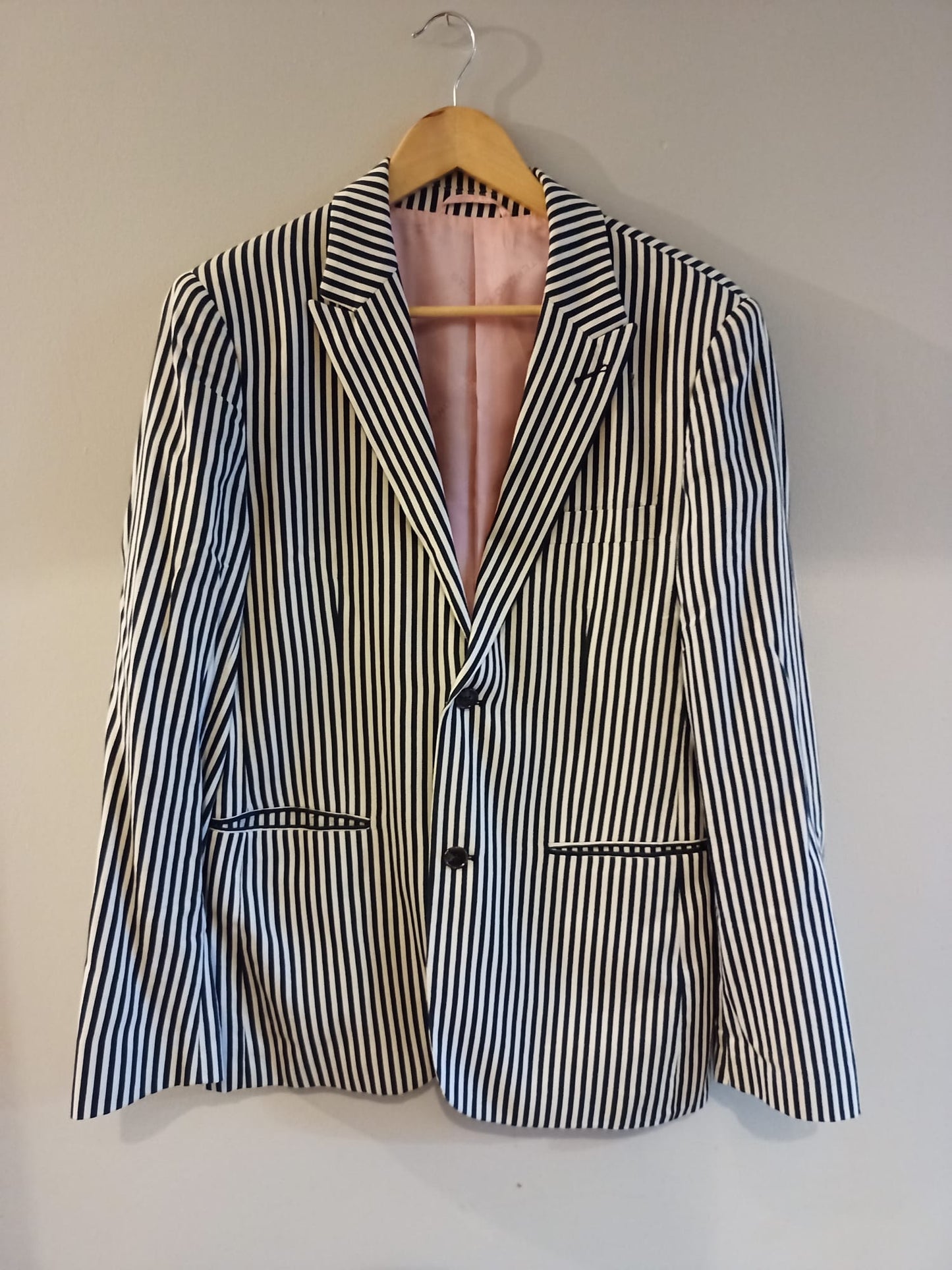 Vintage Designer Stefano Conti Striped Blazer Size 40