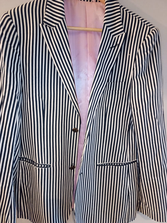 Vintage Designer Stefano Conti Striped Blazer Size 40