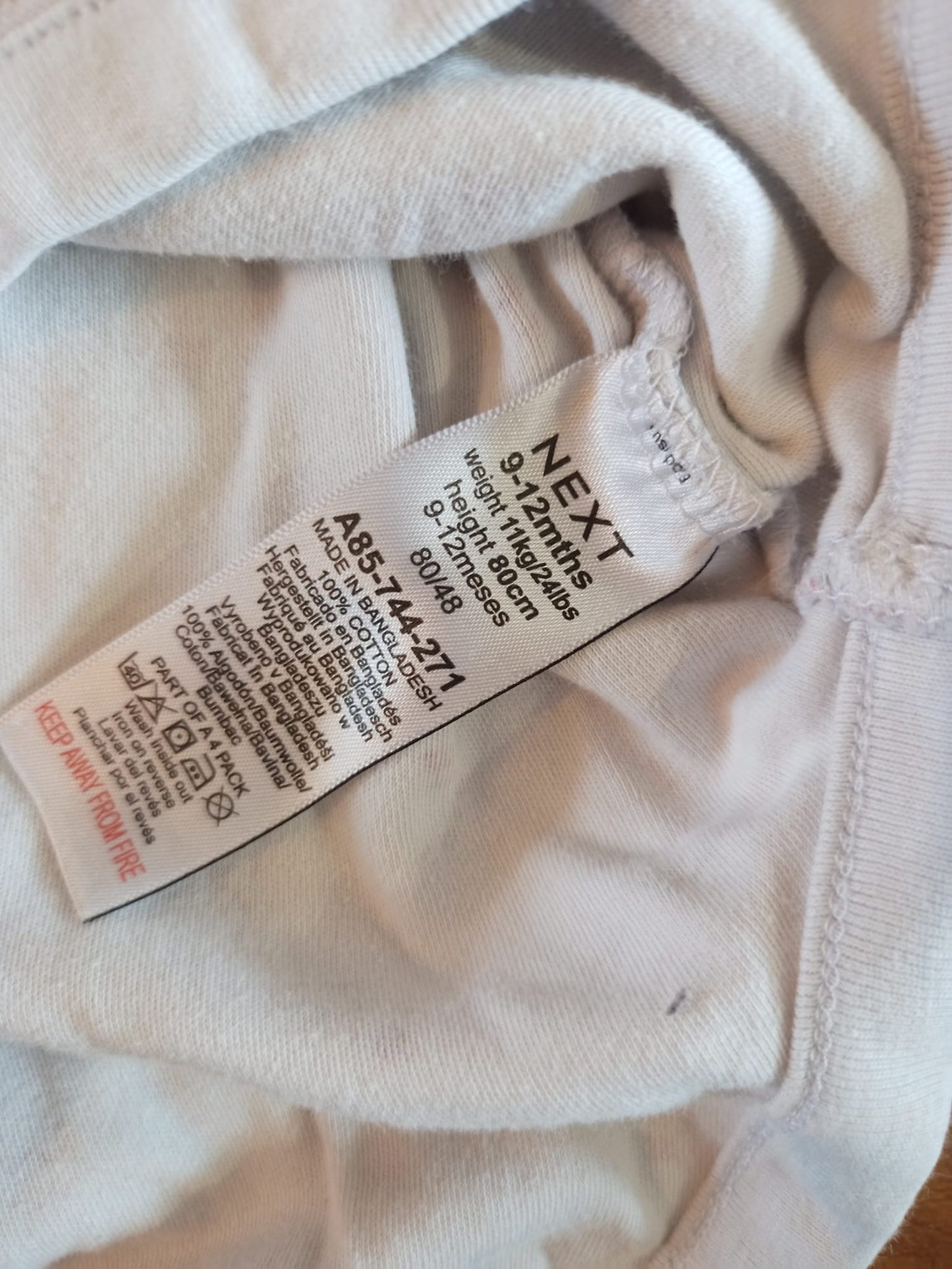 Next Babygrow Vest Age 9-12 months