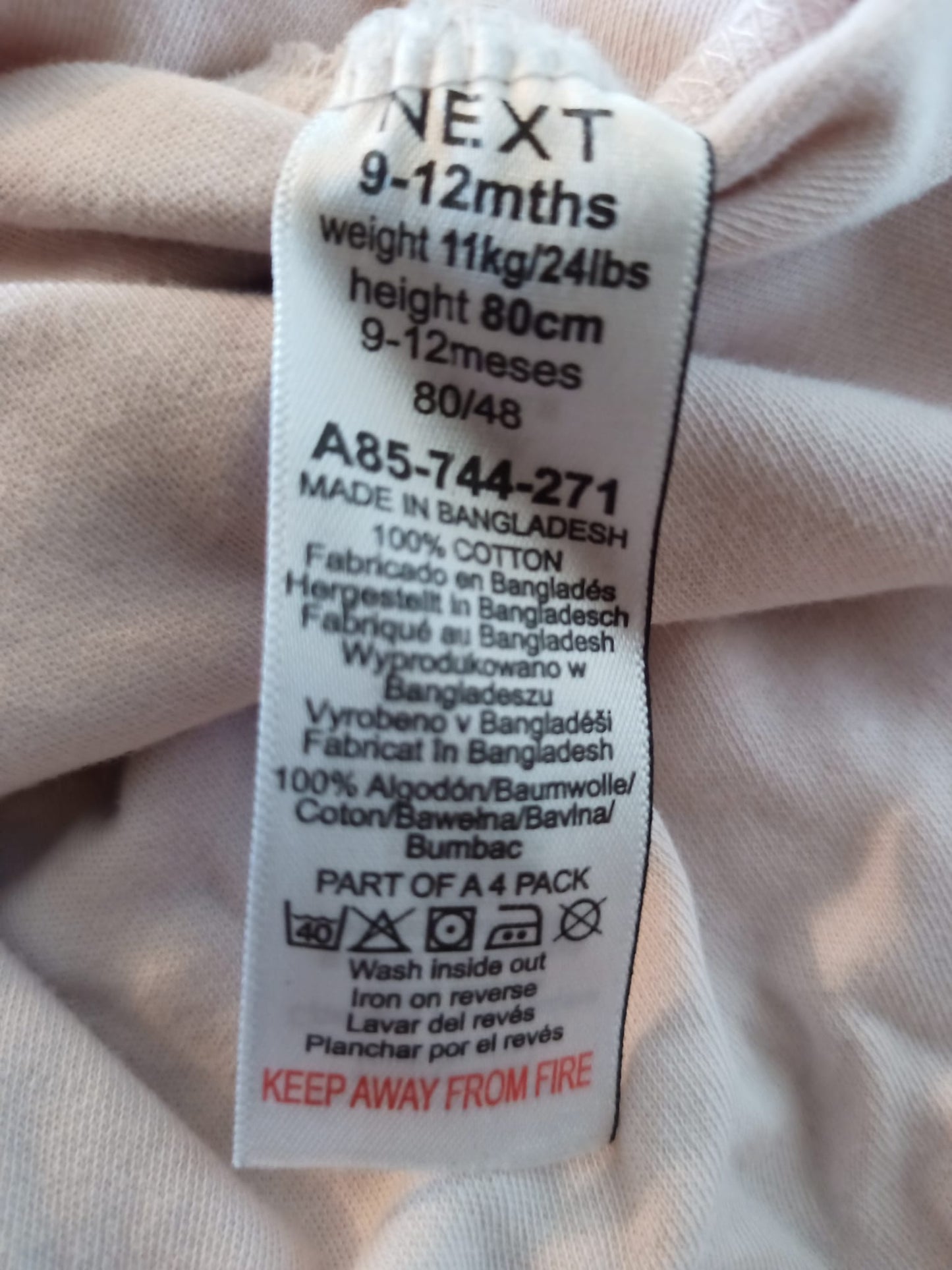 Next Babygrow Vest Age 9-12 months