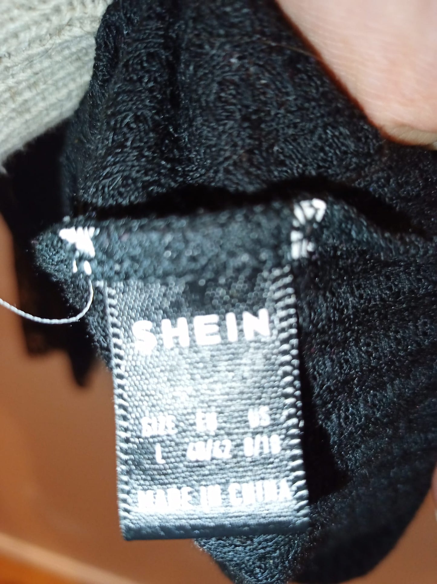 Shein Knit Top with Lace Sleeve Detail Size L