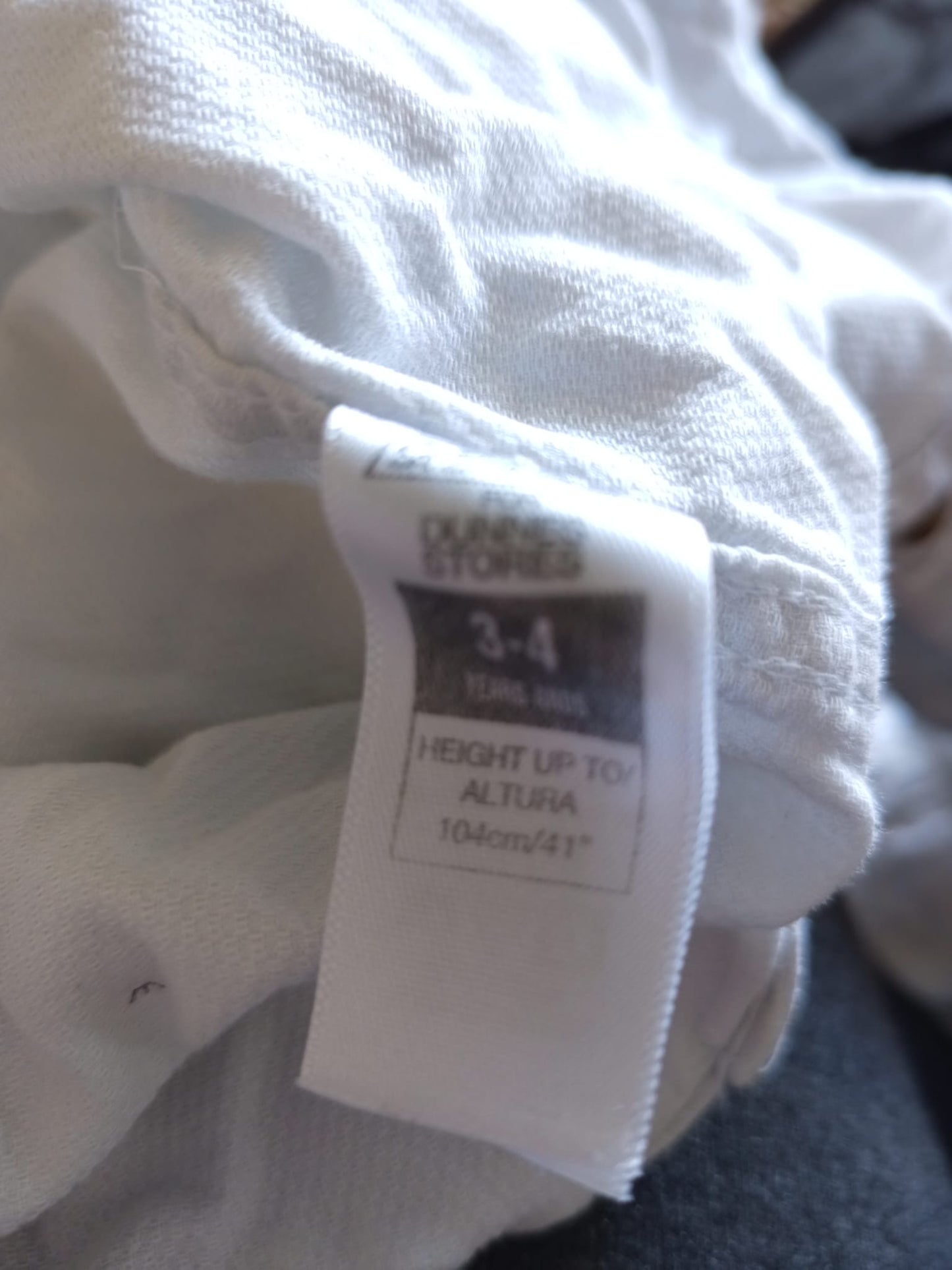 Dunnes White Shirt Age 3-4