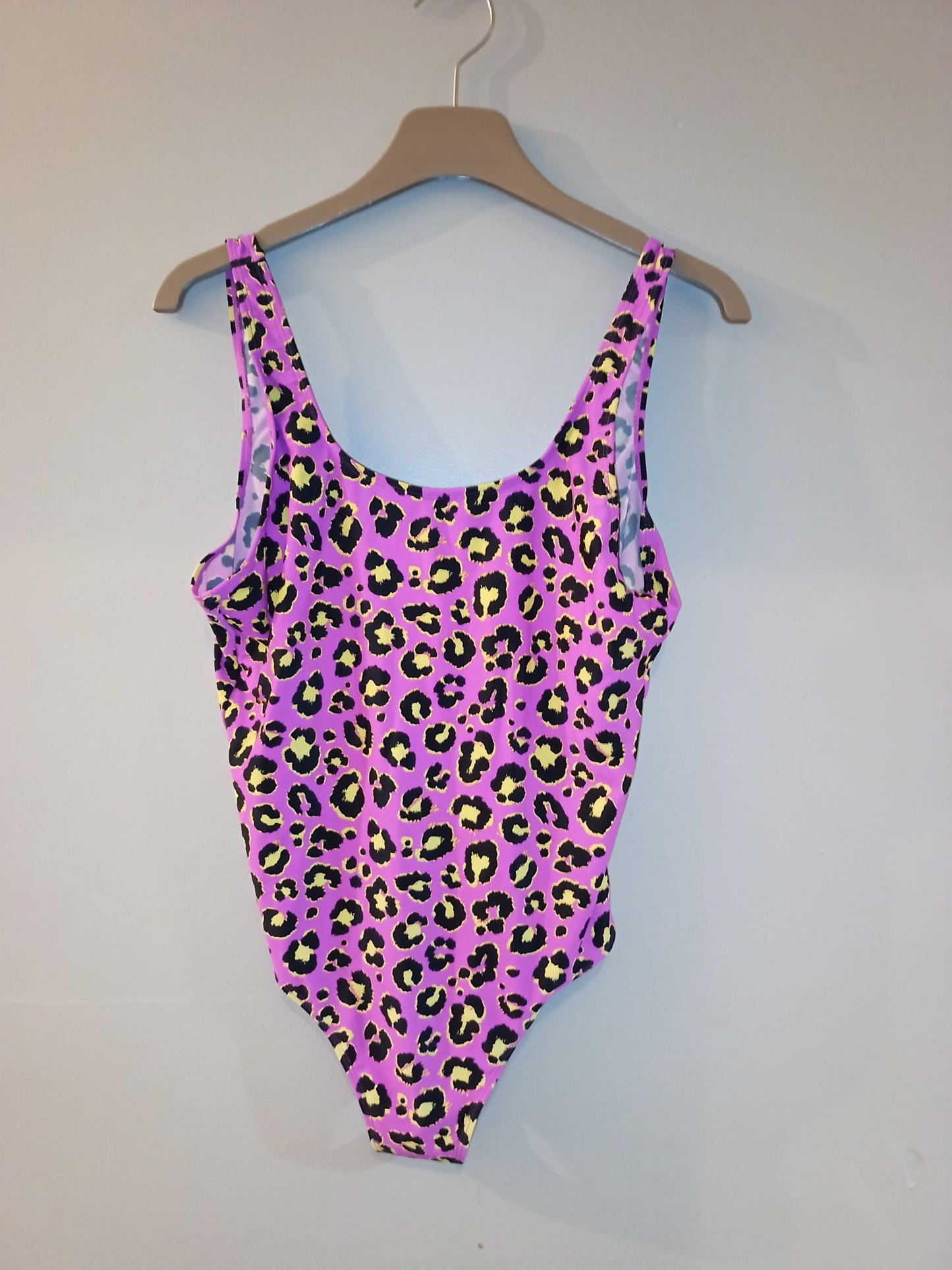 Dunnes Pink Leopard Print Swimming Costume Size 16