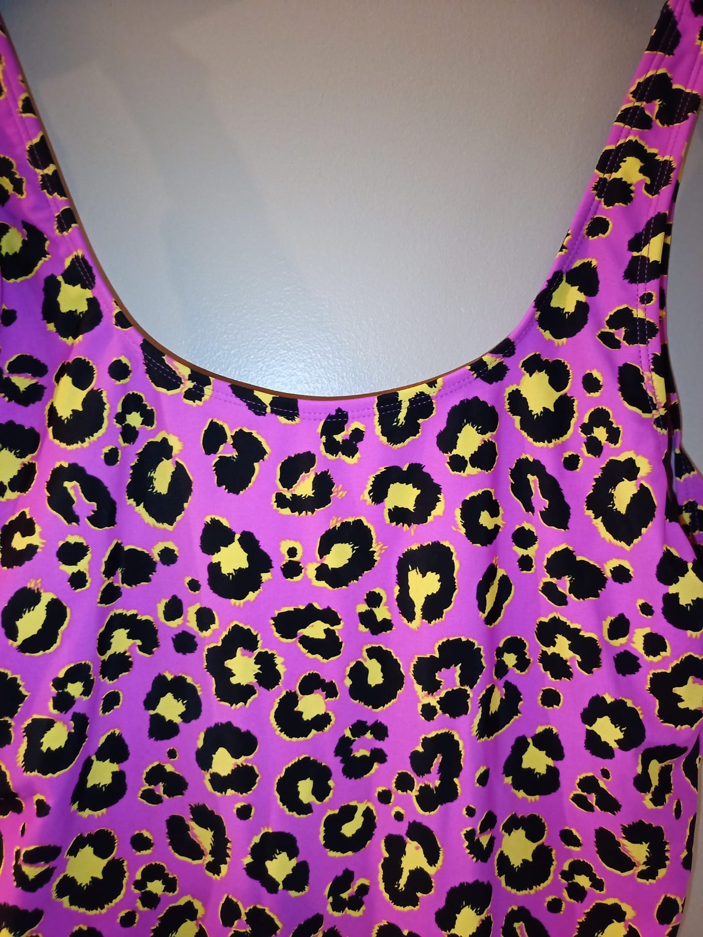 Dunnes Pink Leopard Print Swimming Costume Size 16