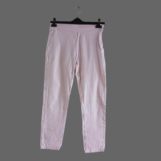 Savida Slim Fit Pink Pinstripe Trousers Size 10