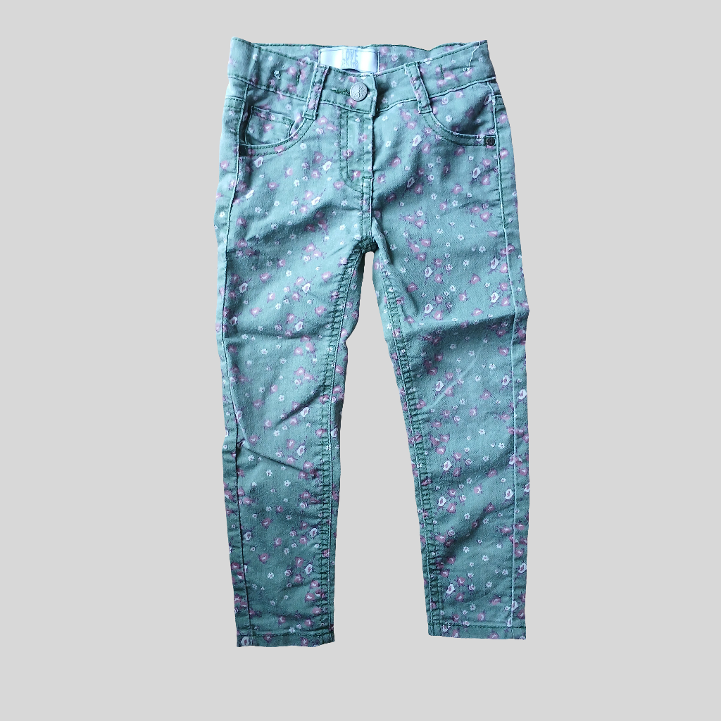 Dunnes Green Floral Jeans Age 5