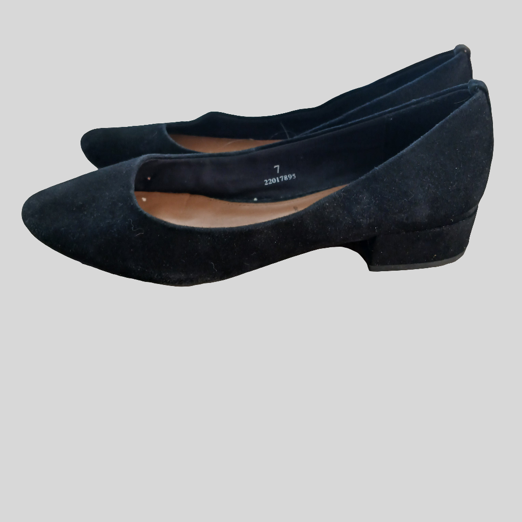 M&S Suede-Feel Black Shoes Size 7