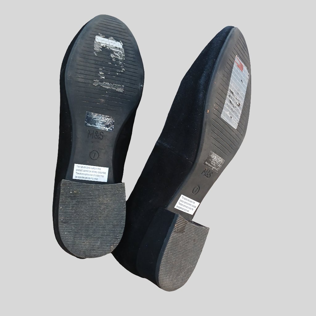 M&S Suede-Feel Black Shoes Size 7