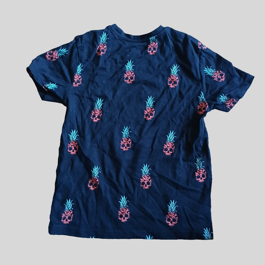 Primark Penneys Pineapple Skulls T-Shirt Age 7-8