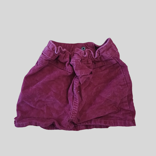 Dunnes Red Corduroy Skirt Age 2-3