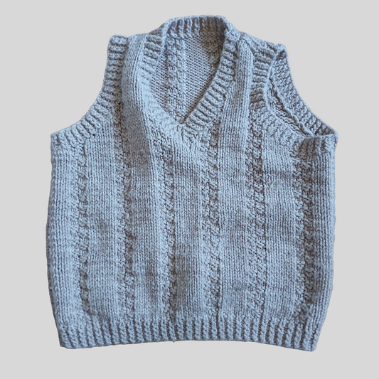 Beige Knitted Jumper Vest Approx Age 6