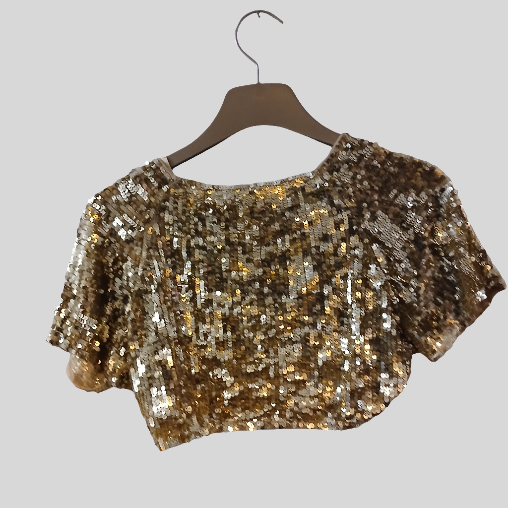 Atmosphere Gold Sequin Bolero Size Small
