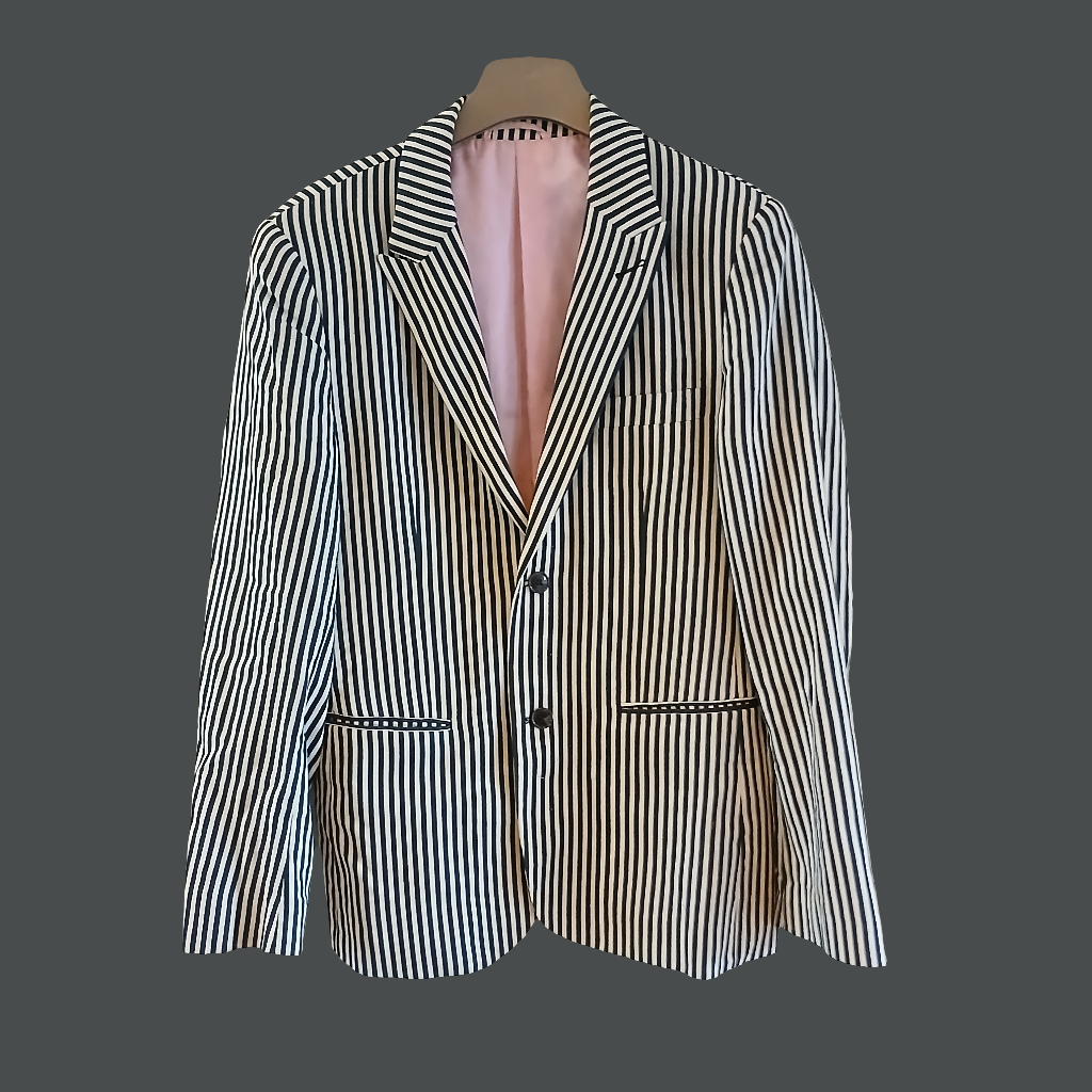 Vintage Designer Stefano Conti Striped Blazer Size 40