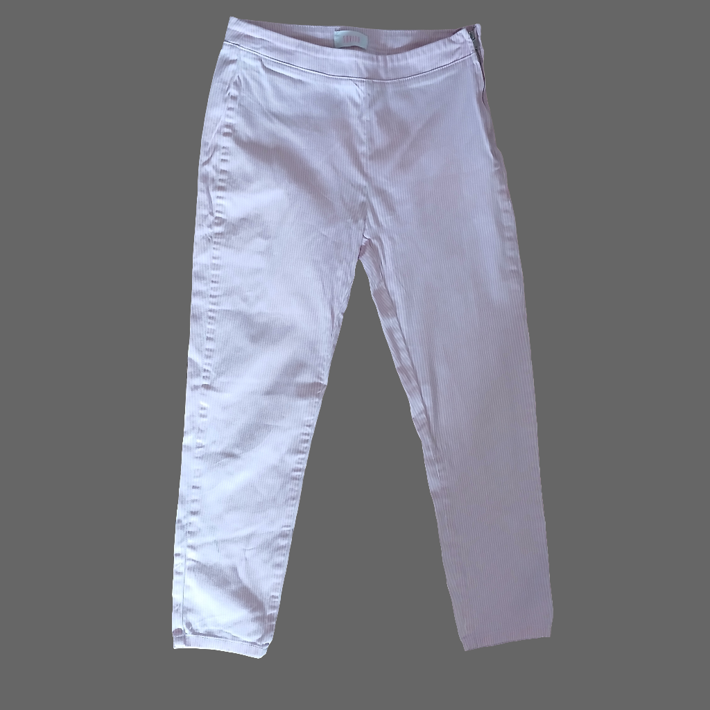 Savida Slim Fit Pink Pinstripe Trousers Size 10