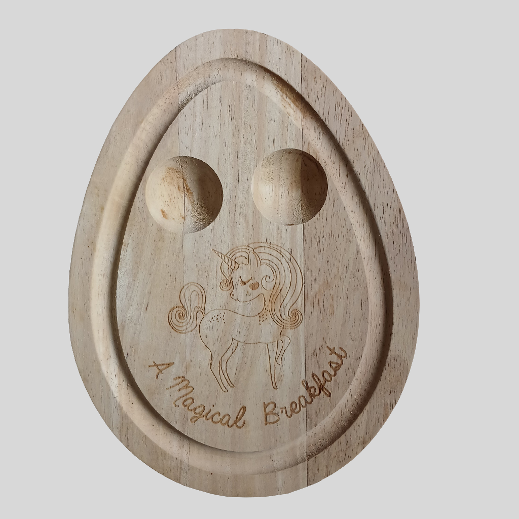 Wooden Unicorn Dippy Egg Board