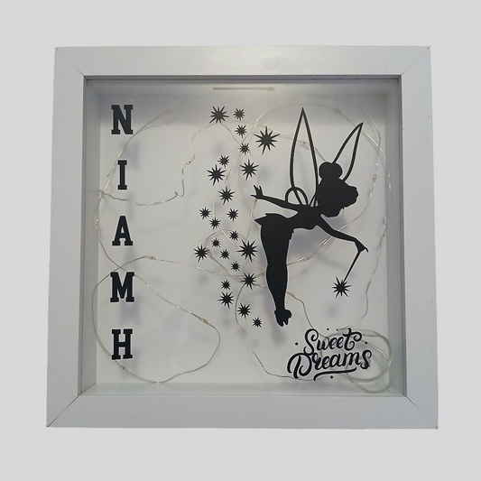Personalised "Niamh" Box Frame with Fairy Lights