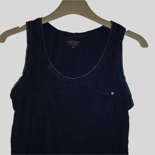 Metropolis Black Vest Top Approx Size M