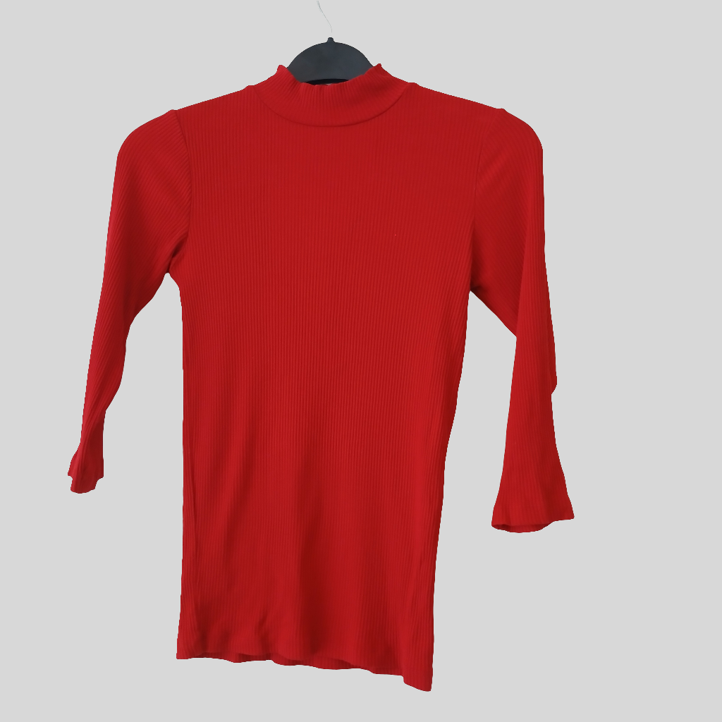 Basics Red Stretchy Jumper Top Size S