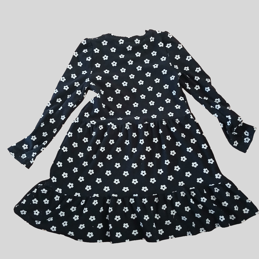 Primark/Penneys Black Dress with Flowers Age 2-3