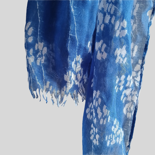Blue and White Lightweight Scarf
