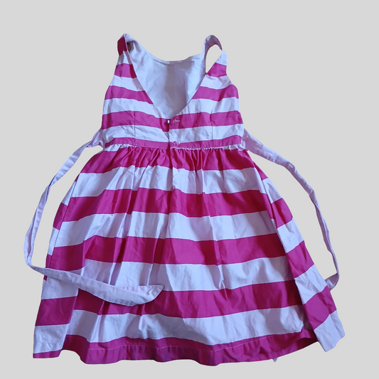 Vertbaudet Pink Stripy Dress Age 9