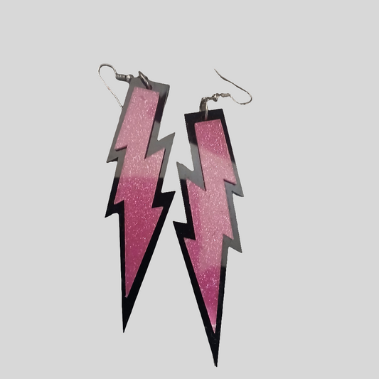 80s Style Lightening Bolt Earrings