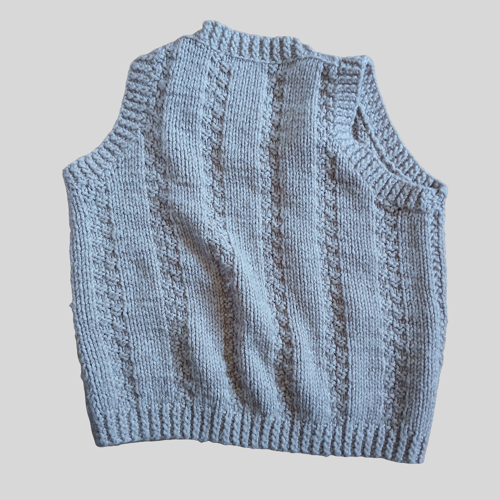 Beige Knitted Jumper Vest Approx Age 6