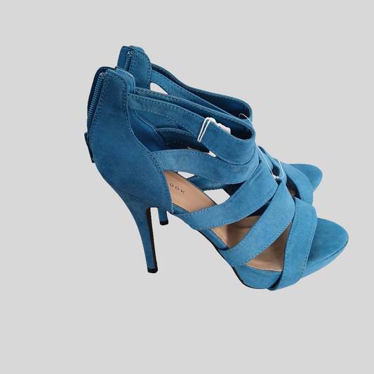 Brand New New Look Blue High Heels Shoes Size 6/39