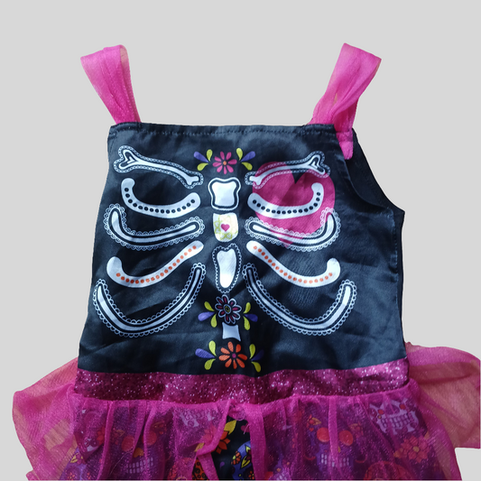 Skeleton Day of the Dead Halloween Dress Age 5-6