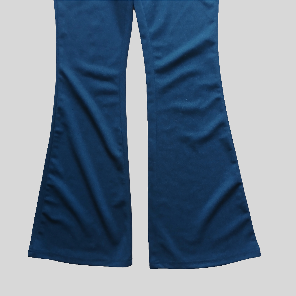 Shein Black Flares Trousers with Waist Tie Size 6