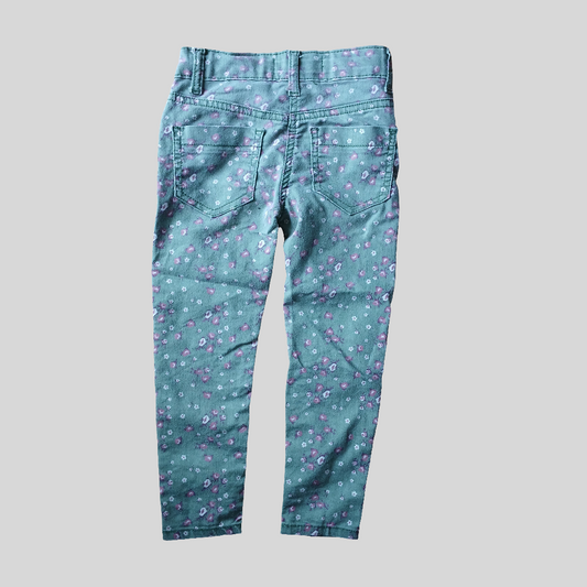 Dunnes Green Floral Jeans Age 5