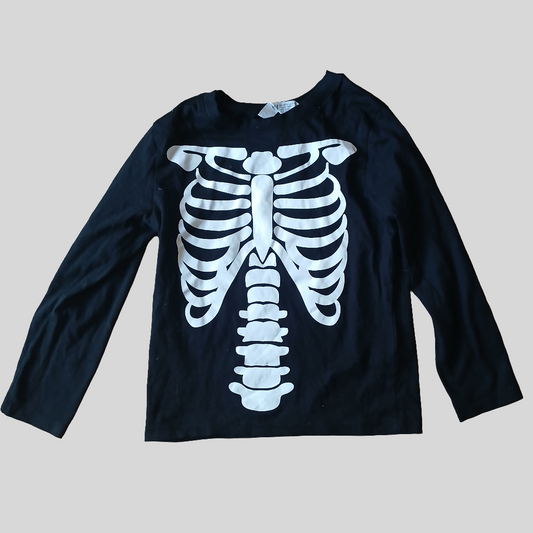 H&M Halloween Skeleton T-Shirt Age 4-6