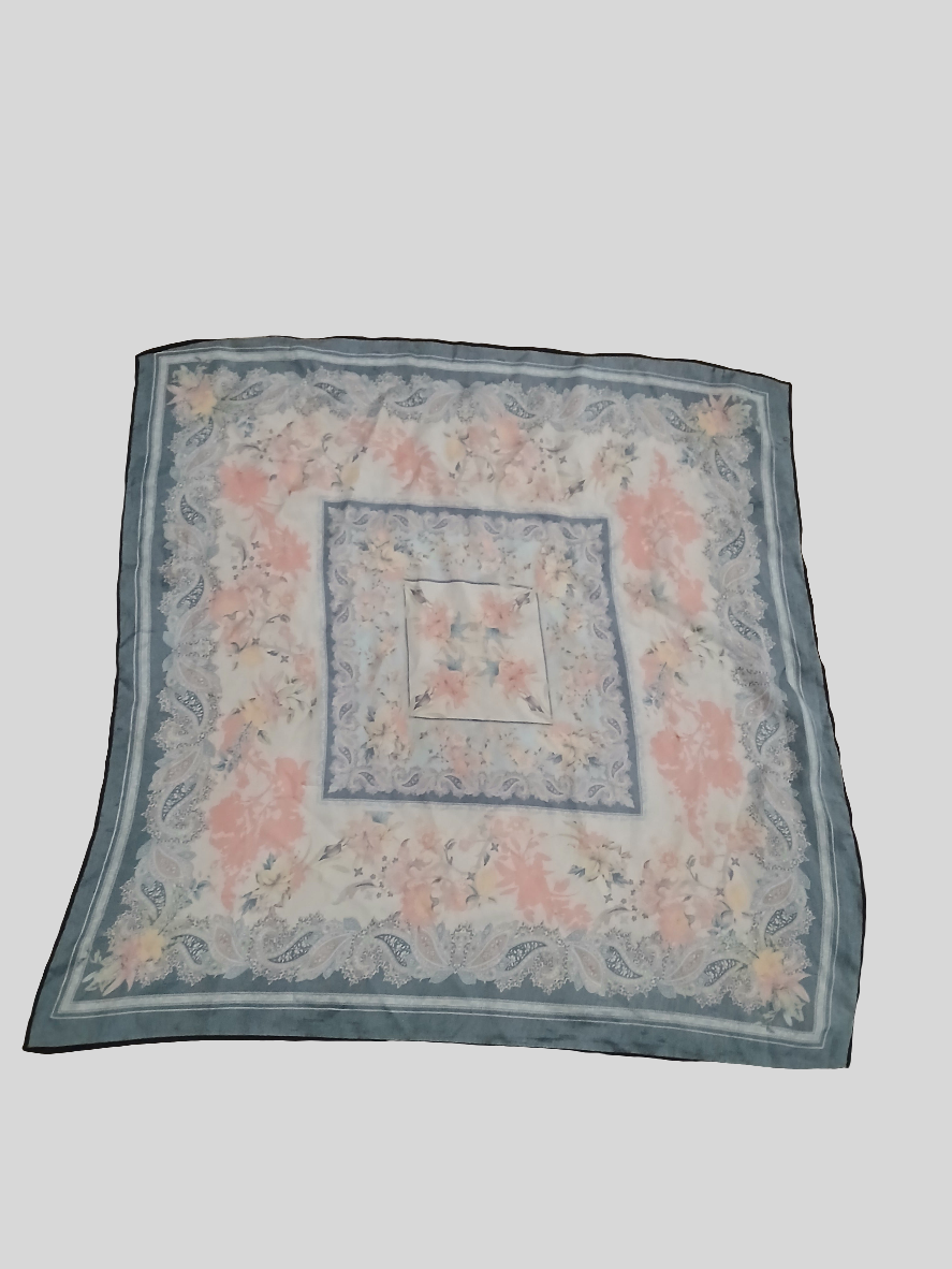 Floral Square Scarf - Silky Feel