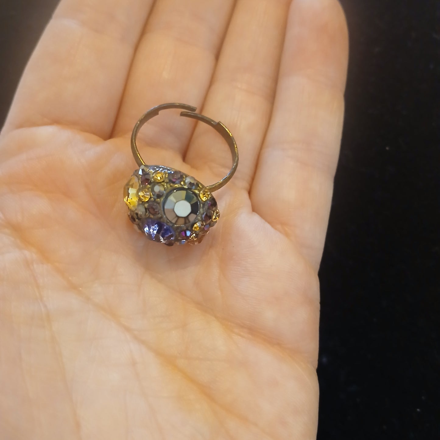 Adjustable Size Rhinestone Ring