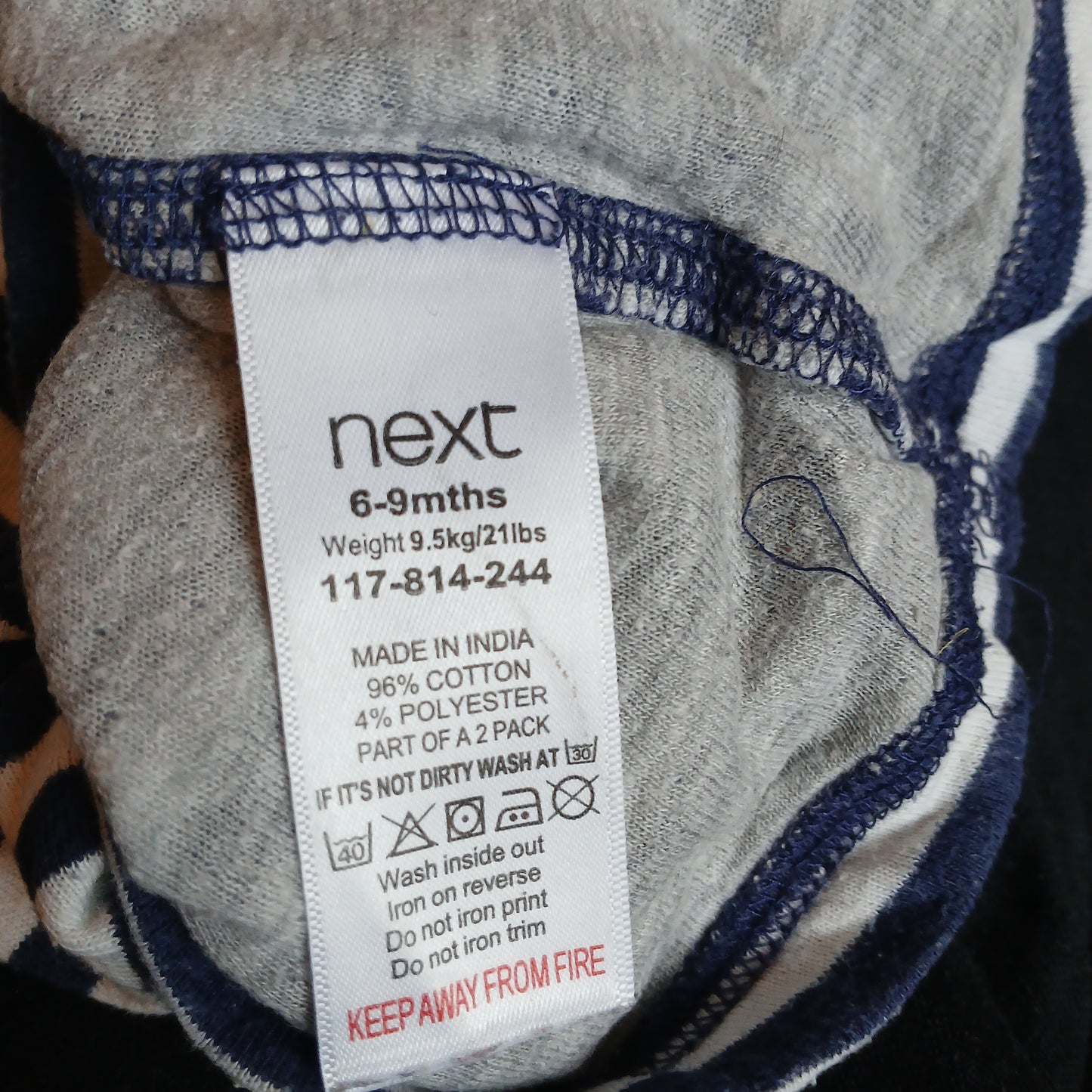 Next Striped T-Shirt Age 6-9 months