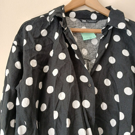 Zara Polka Dot Blouse Size M