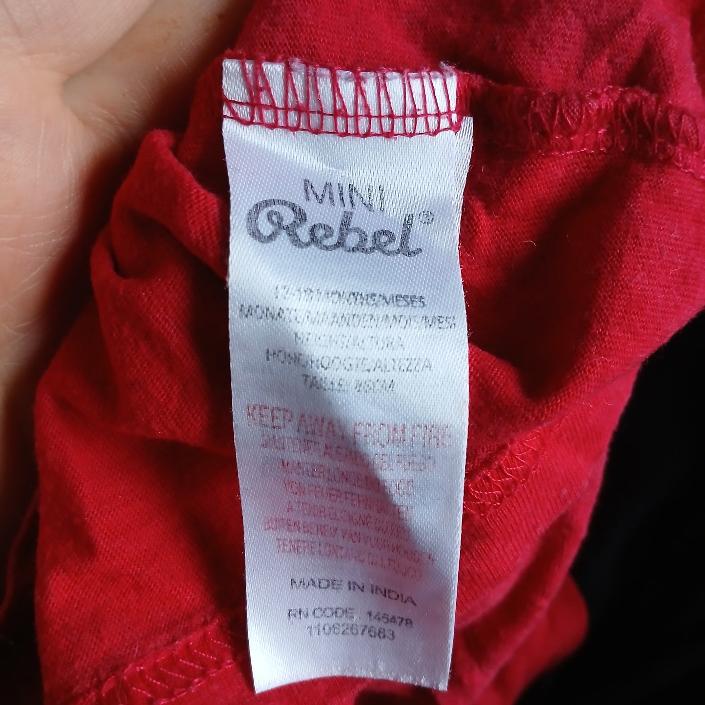 Mini Rebel Red T-Shirt Age 12-18 months