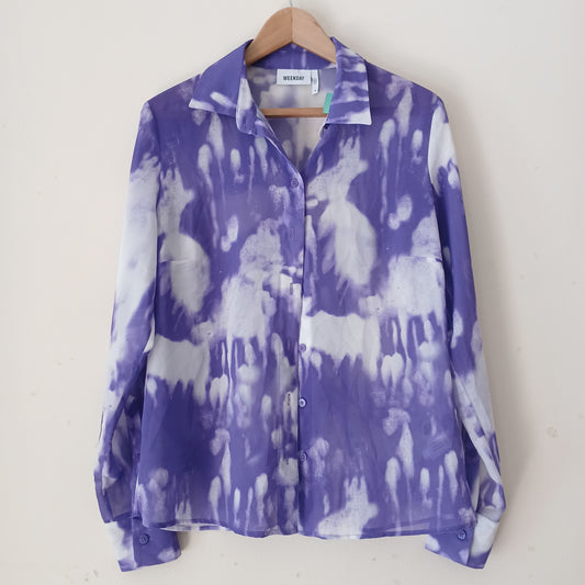 Weekday Purple Sheer Shirt Size M