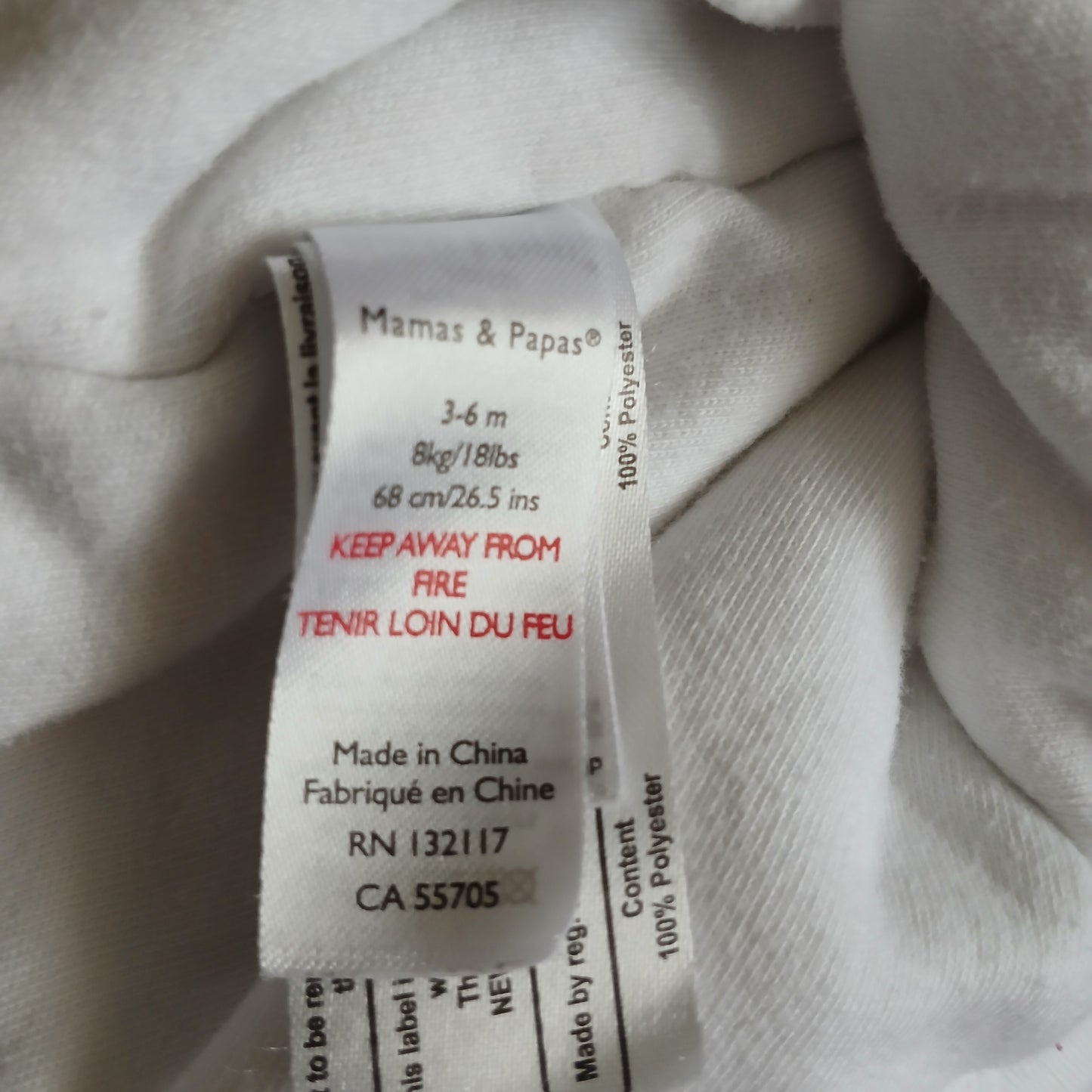 Mamas & Papas Pramsuit Age 3-6 months