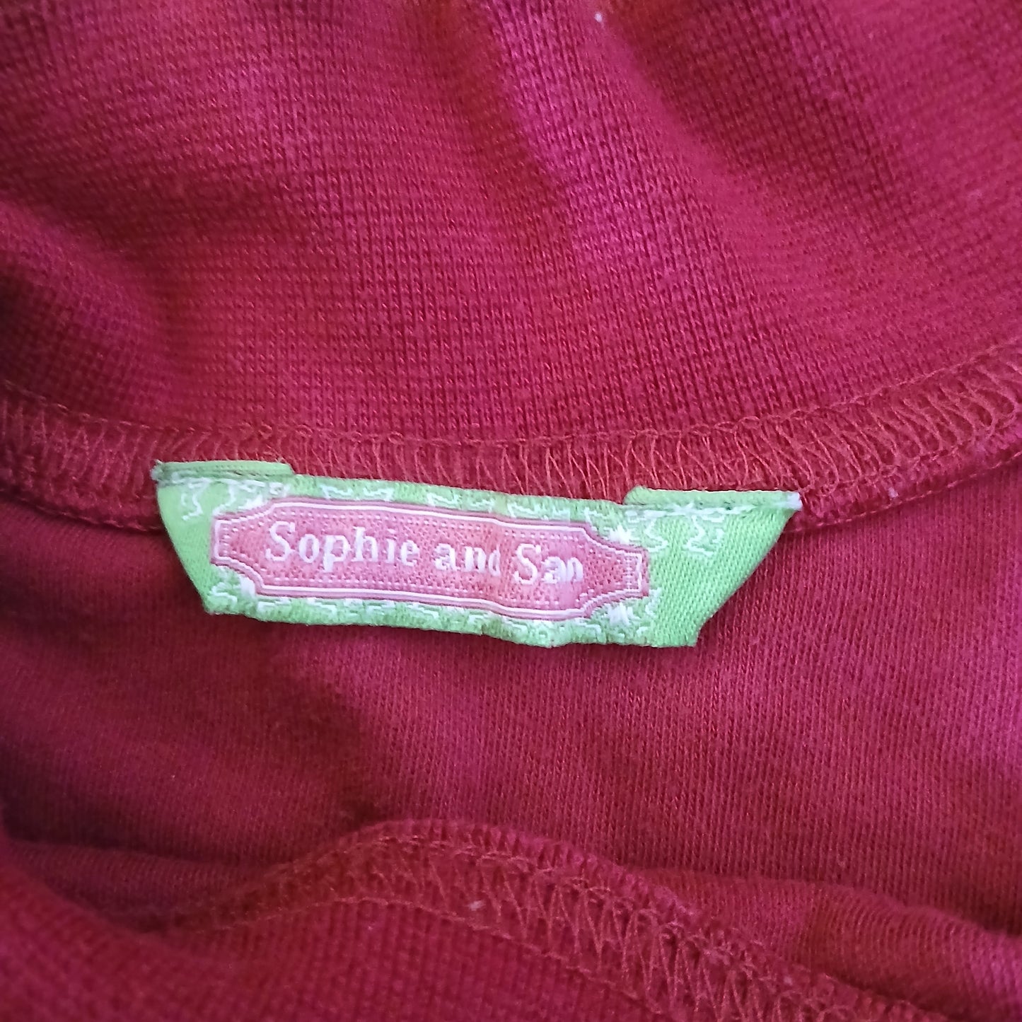 Sophie and Sam Red Top Age 2