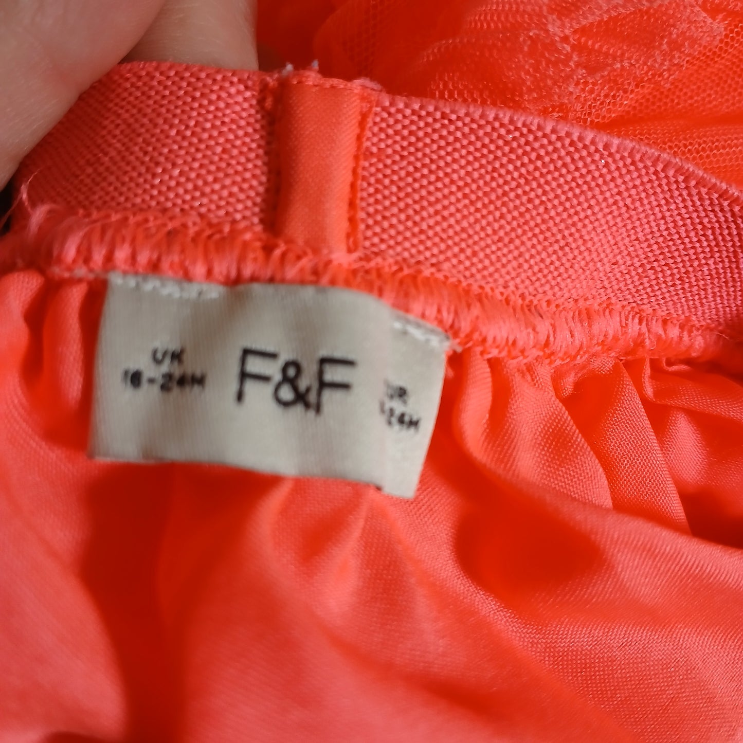F&F Orange Tutu Skirt Age 18-24 months